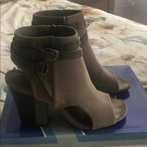 Open toe ankle booties